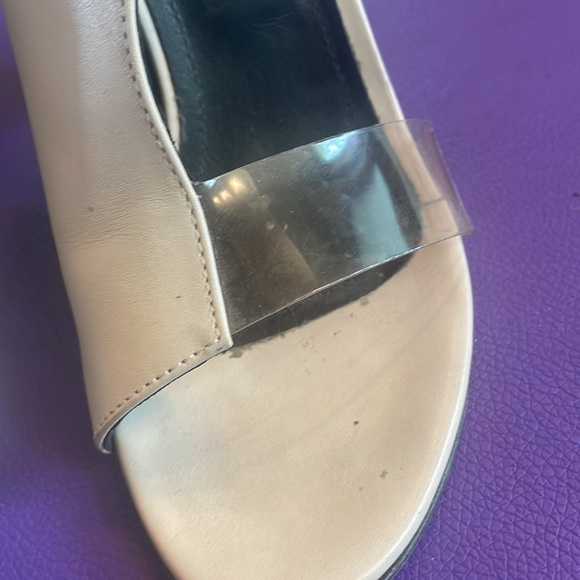 TIBI 36 sz 5.5 or 6 cream leather & PVC shoes pumps heels - Picture 6 of 10